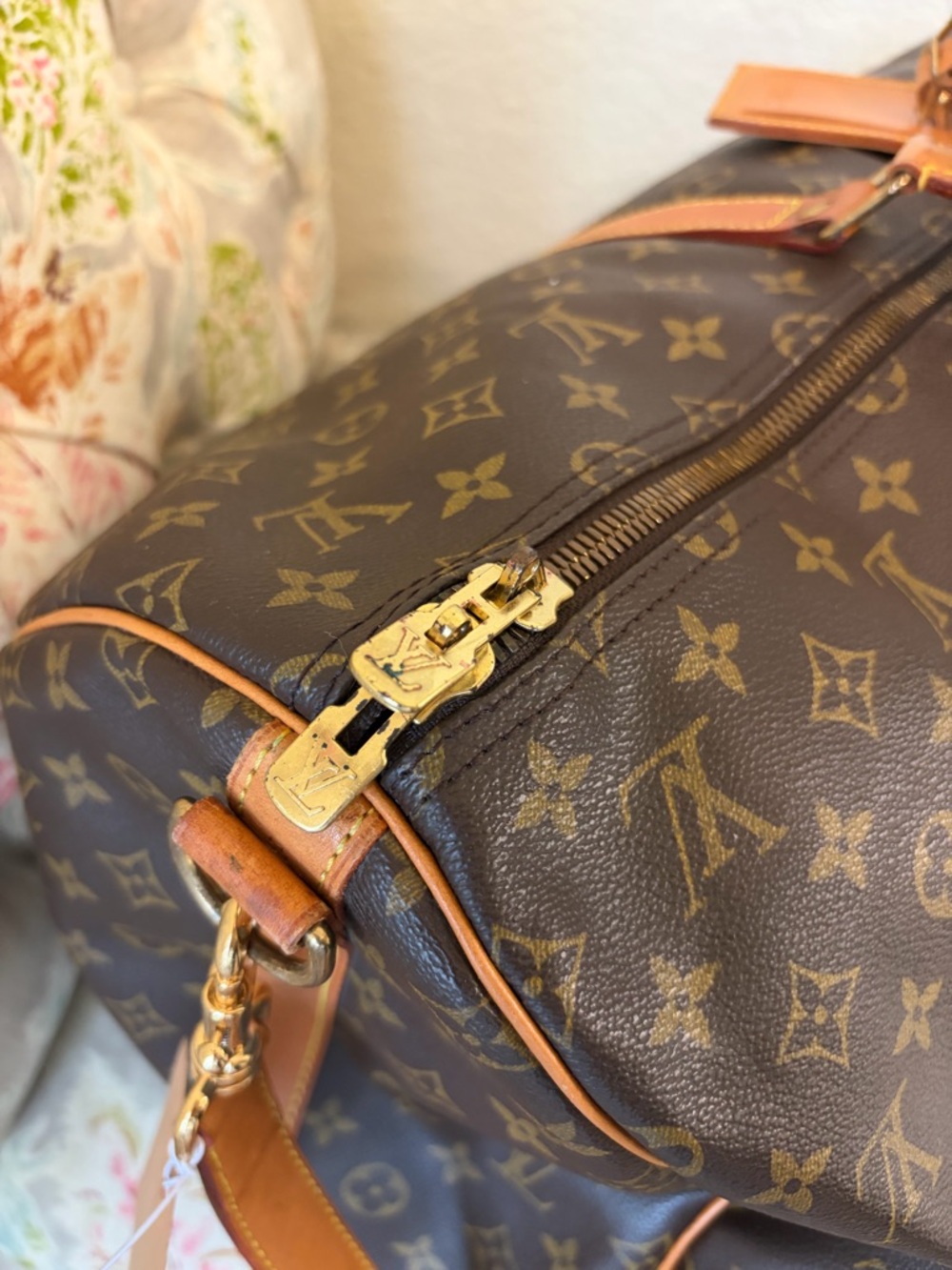 Louis Vuitton Brown Monogram Canvas Keepall 55 Bandouliere Travel Bag - Picture 5 of 12